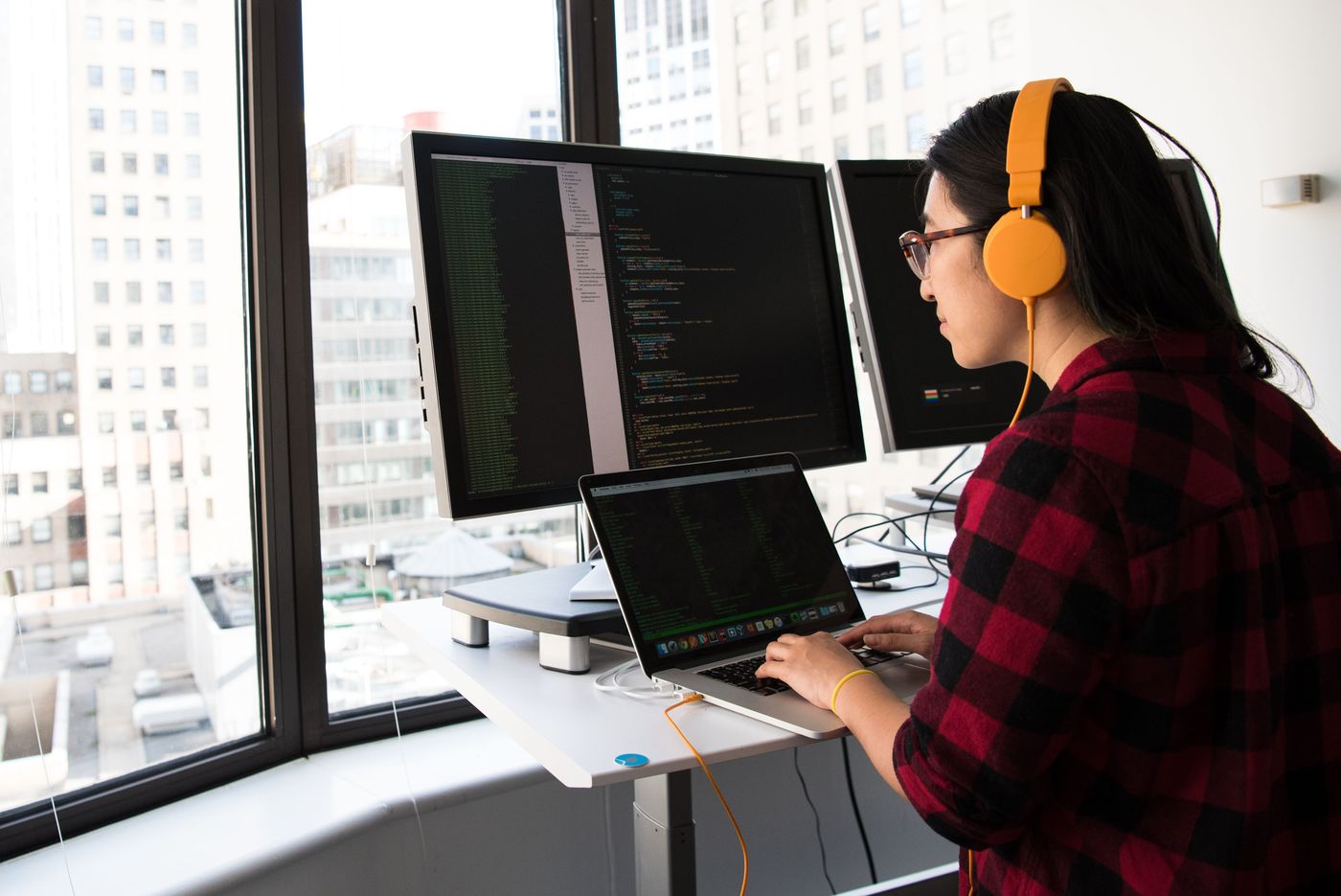 Close view of code on a laptop screen during development work